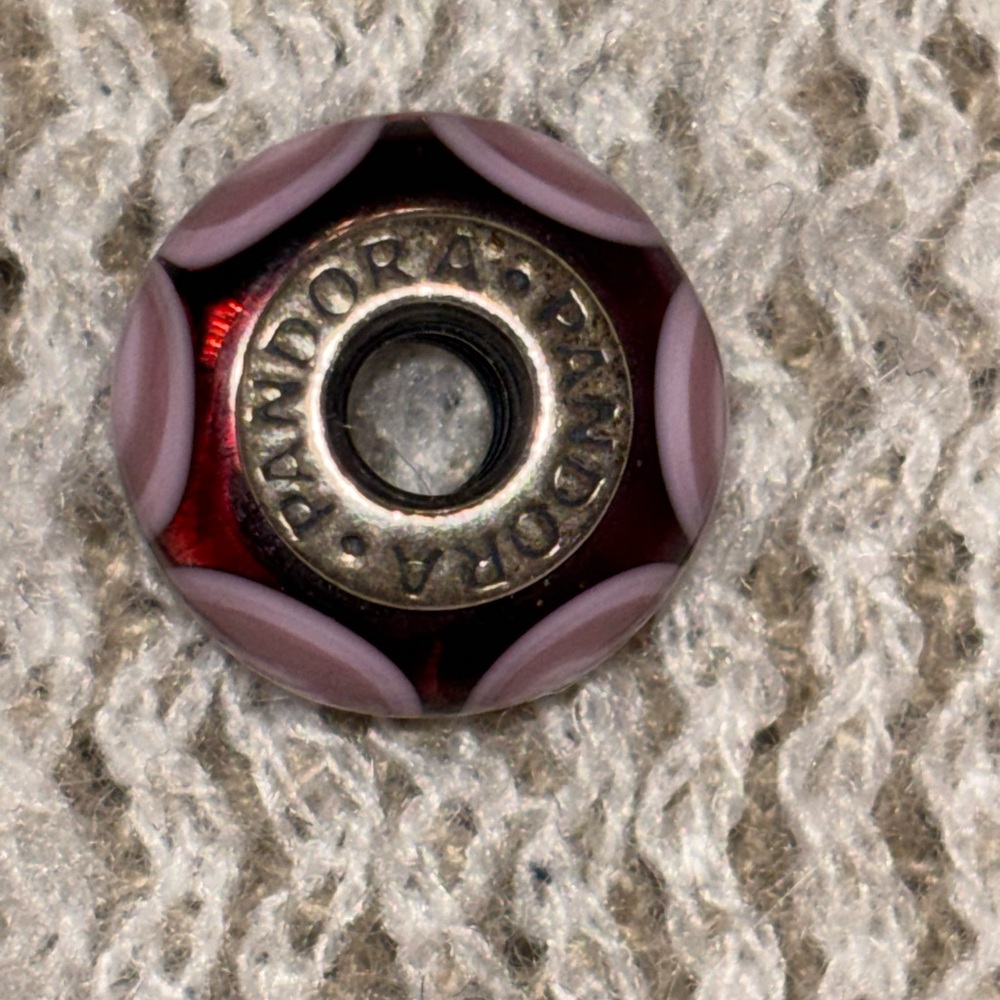 Pandora Silver and Purple Stepping Stones Charm - Picture 6 of 6